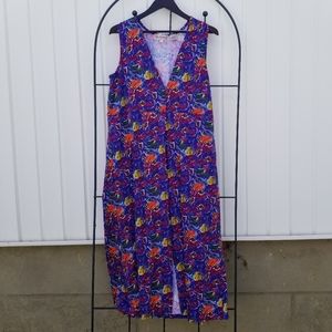 Bechamel vintage maxi button up sleeveless dress L